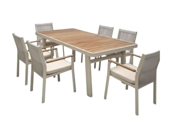 Levante Dining Set in iroko wood and aluminium – Ferri Outdoor