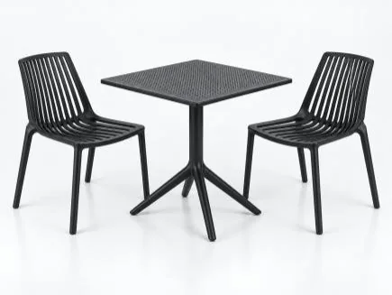 Modus chairs with Moduline Punto table, 2-seater set in black – Trend Concept