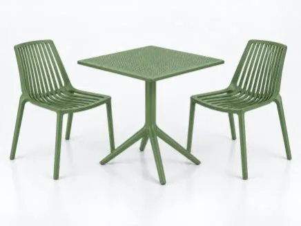 Modus chairs with Moduline Punto table, 2-seater set in green – Trend Concept